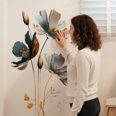 Autocollant mural | Fresque Florale - Déco Unique