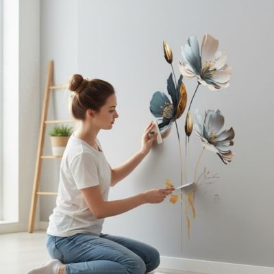 Autocollant mural | Fresque Florale - Déco Unique