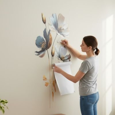 Autocollant mural | Fresque Florale - Déco Unique