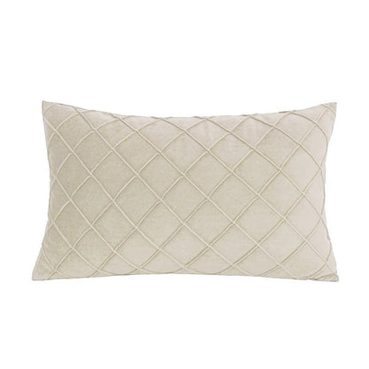 housse coussin velours geometrique beige