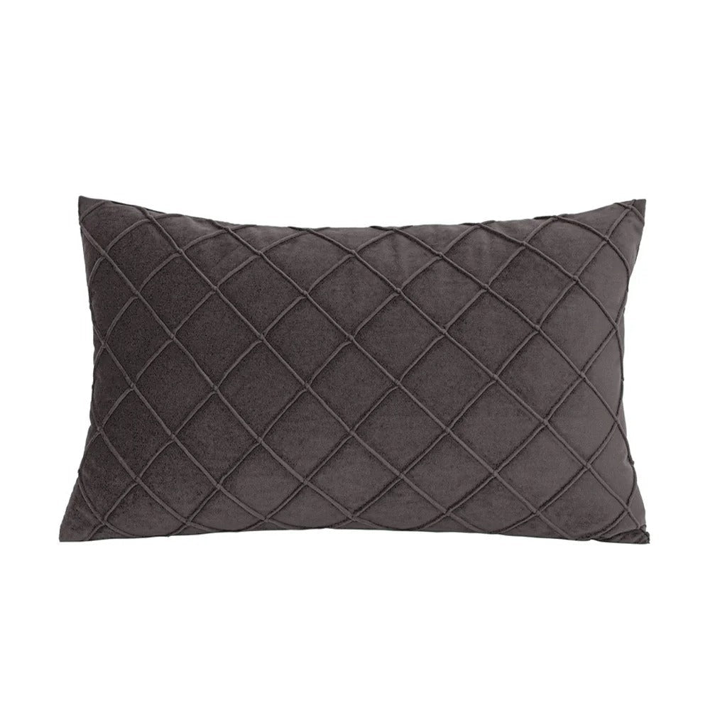 housse coussin velours geometrique gris