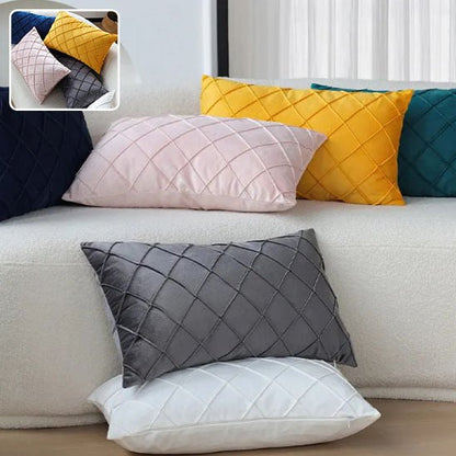 housse coussin velours geometrique multicouleur sol