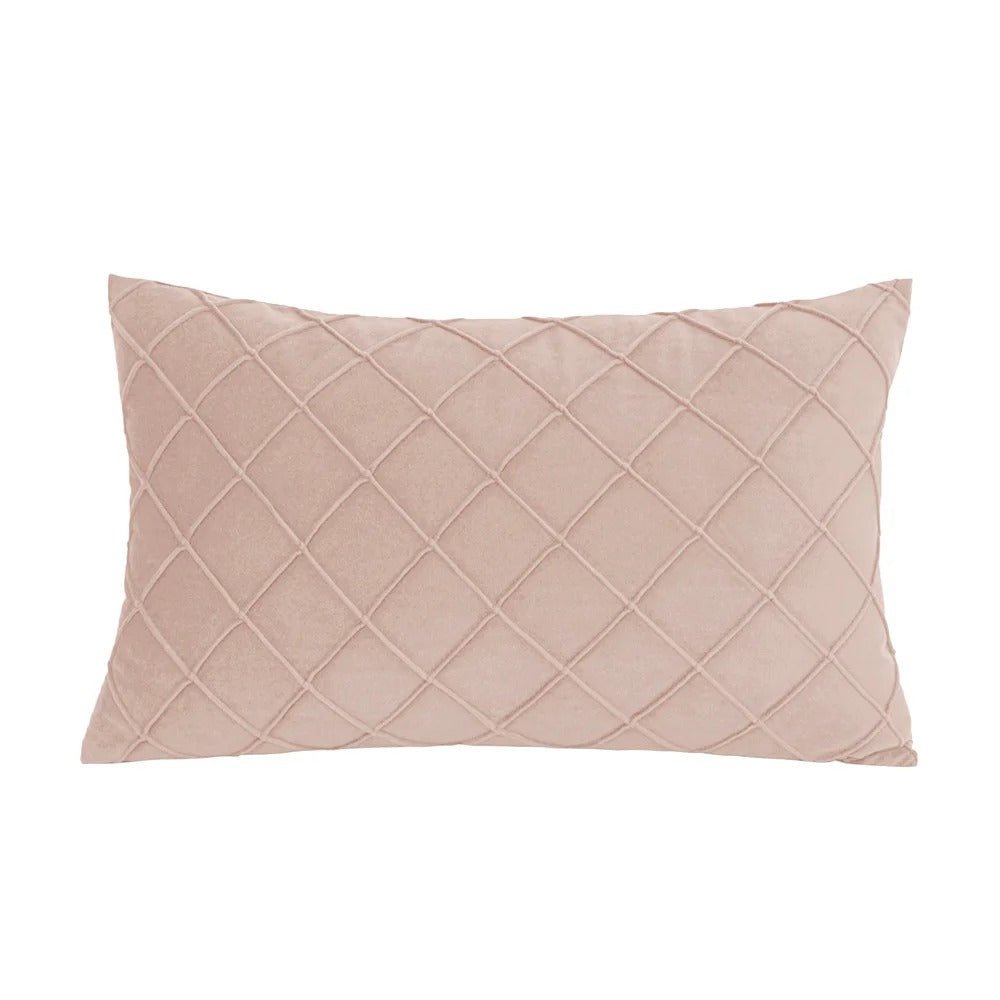 housse coussin velours geometrique rose