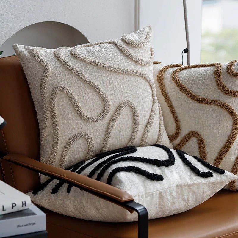 housse de coussin | Chenille Boho - Déco Unique