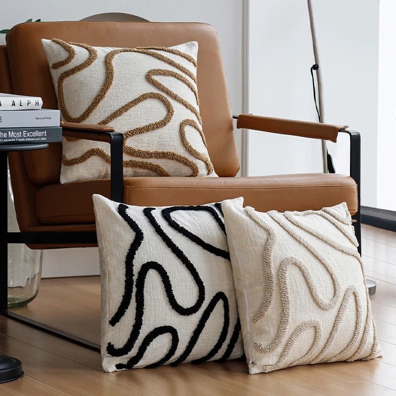 housse de coussin | Chenille Boho - Déco Unique
