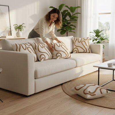 housse de coussin | Chenille Boho - Déco Unique