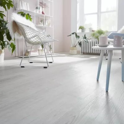 Sol PVC Dalles Adhésives - FloorStickers™ - Blanc Cérusé - Déco Unique