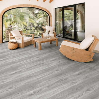 Sol PVC Dalles Adhésives - FloorStickers™ - Gris Argenté - Déco Unique